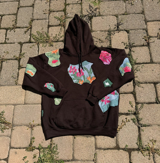 Monets garden brown tapestry hoodie